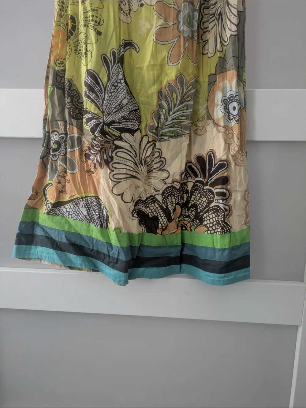 O'Neill Floral Spaghetti-Strap Maxi Dress in Green and Tan - Picture 3 of 4